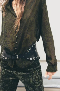 Clearance CAMISA ESTAMPADA VIVO TERCIOPELO Mujer Camisas / Blusas