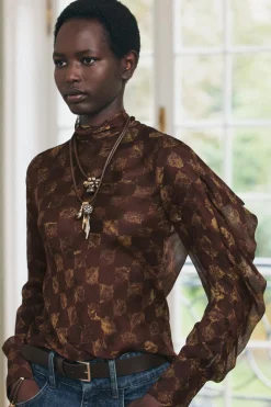 Outlet CAMISA ESTAMPADA VOLANTE ZW COLLECTION Mujer Camisas / Blusas