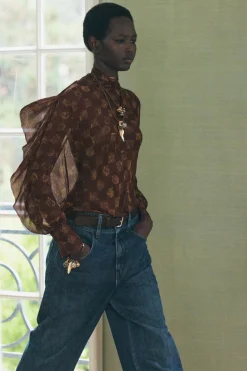 Outlet CAMISA ESTAMPADA VOLANTE ZW COLLECTION Mujer Camisas / Blusas