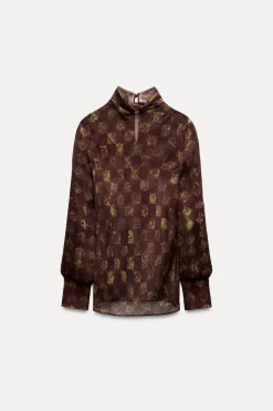 Outlet CAMISA ESTAMPADA VOLANTE ZW COLLECTION Mujer Camisas / Blusas