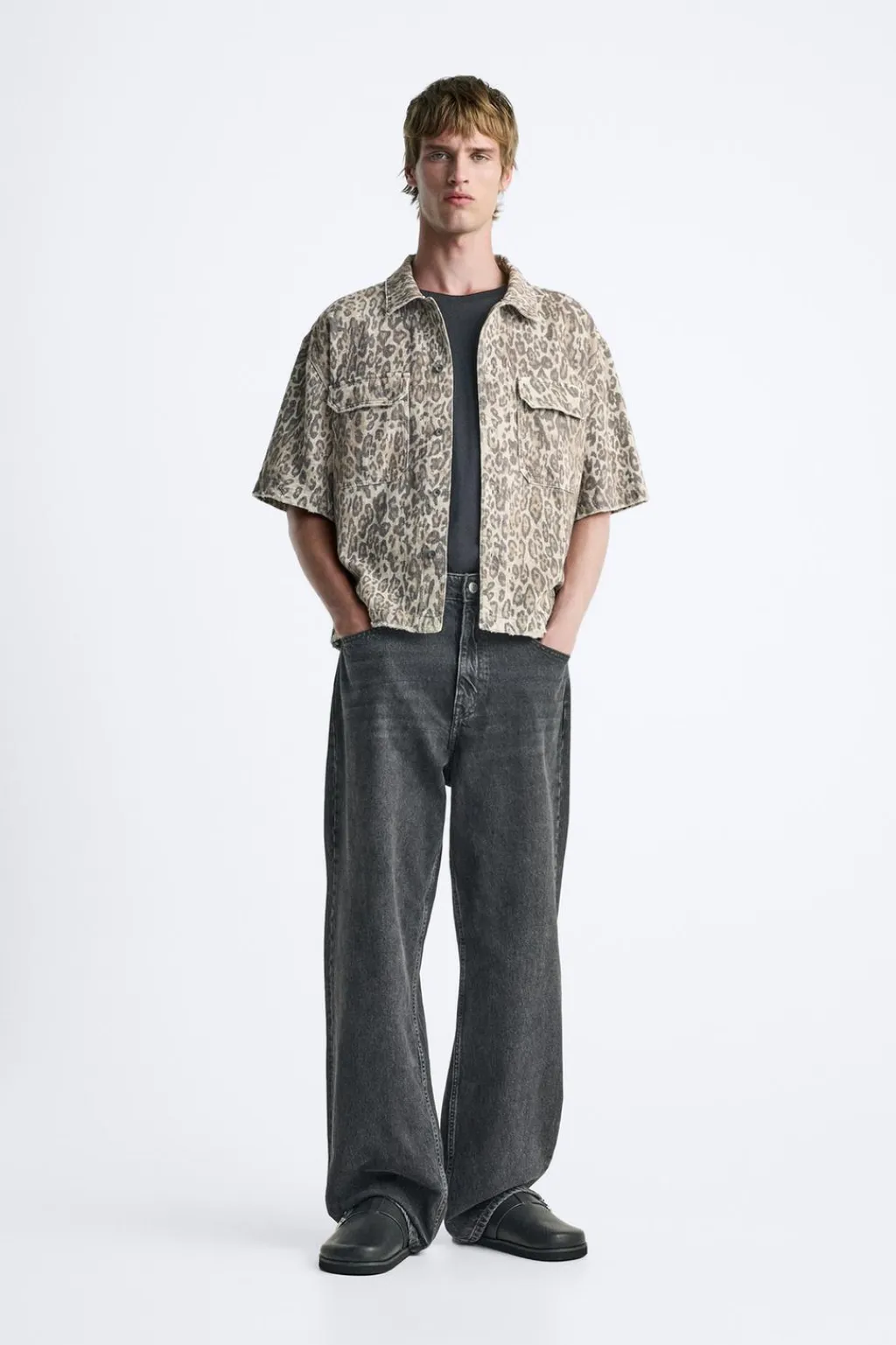 Hot CAMISA ESTAMPADO ANIMAL Hombre Camisas