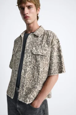 Hot CAMISA ESTAMPADO ANIMAL Hombre Camisas