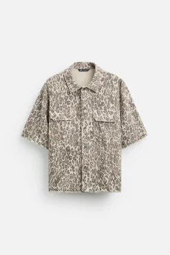 Hot CAMISA ESTAMPADO ANIMAL Hombre Camisas