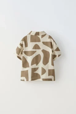 Niños ZARA 1½ - 6 Años·Camisas / Sobrecamisas<CAMISA ESTAMPADO CON LINO