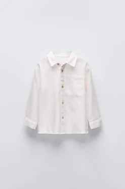 Niños ZARA 1½ - 6 Años·Camisas / Sobrecamisas|1½ - 6 Años·Trajes<CAMISA ESTRUCTURA BOLSILLO