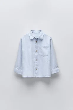 Niños ZARA 1½ - 6 Años·Camisas / Sobrecamisas|1½ - 6 Años·Trajes<CAMISA ESTRUCTURA BOLSILLO