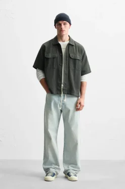 Fashion CAMISA ESTRUCTURA BOLSILLOS Hombre Camisas