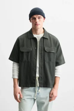 Fashion CAMISA ESTRUCTURA BOLSILLOS Hombre Camisas