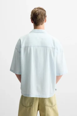 New CAMISA ESTRUCTURA LAVADA Hombre Camisas