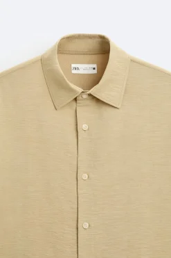 New CAMISA ESTRUCTURA MEZCLA VISCOSA Hombre Camisas