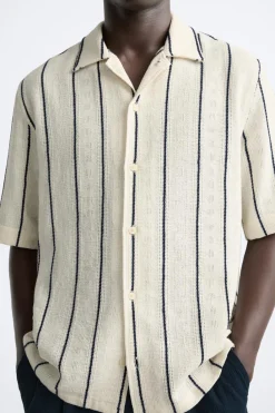 New CAMISA ESTRUCTURA RAYAS Hombre Camisas