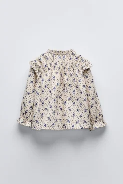 Niños ZARA 1½ - 6 Años·Camisas|1½ - 6 Años·Total Look<CAMISA FLORES VOLANTITOS