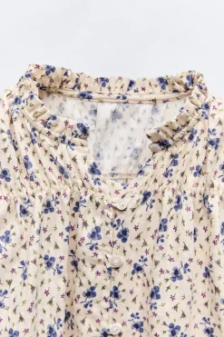 Niños ZARA 1½ - 6 Años·Camisas|1½ - 6 Años·Total Look<CAMISA FLORES VOLANTITOS