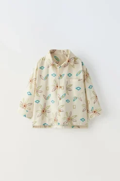Niños ZARA 1½ - 6 Años·Camisas / Sobrecamisas<CAMISA FLORES Y ROMBOS