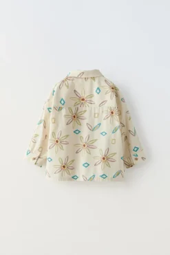 Niños ZARA 1½ - 6 Años·Camisas / Sobrecamisas<CAMISA FLORES Y ROMBOS