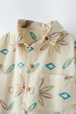 Niños ZARA 1½ - 6 Años·Camisas / Sobrecamisas<CAMISA FLORES Y ROMBOS