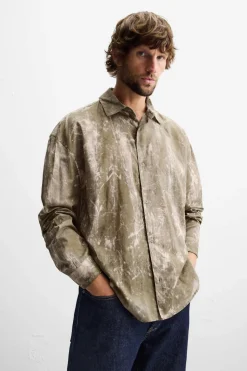 New CAMISA FLUÍDA TIE DYE Hombre Camisas