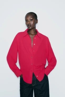 Sale CAMISA FLUIDA BOTÓN DORADO Mujer Camisas / Blusas