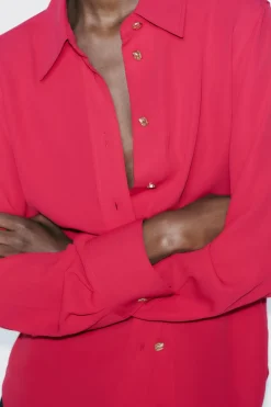 Sale CAMISA FLUIDA BOTÓN DORADO Mujer Camisas / Blusas