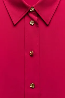 Sale CAMISA FLUIDA BOTÓN DORADO Mujer Camisas / Blusas