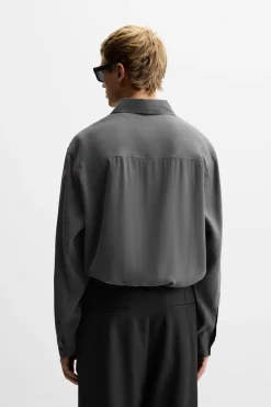 Discount CAMISA FLUIDA CON MODAL Hombre Camisas