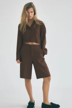 Outlet CAMISA FLUIDA CROP Mujer Camisas / Blusas