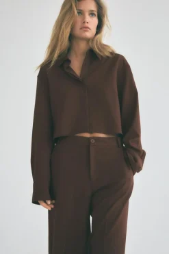 Outlet CAMISA FLUIDA CROP Mujer Camisas / Blusas