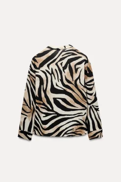 Fashion CAMISA FLUIDA ESTAMPADO ANIMAL Mujer Camisas / Blusas