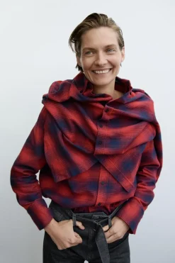 Clearance CAMISA FRANELA CUADROS ZW COLLECTION Mujer Camisas / Blusas