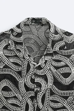 Outlet CAMISA JACQUARD CONTRASTE Hombre Camisas