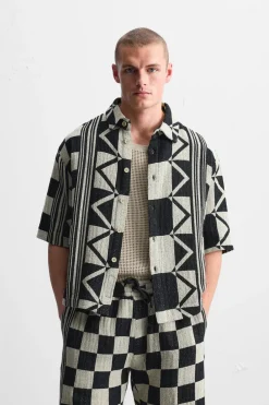 Fashion CAMISA JACQUARD GEOMETRICO Hombre Camisas