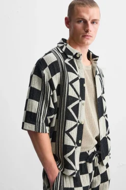 Fashion CAMISA JACQUARD GEOMETRICO Hombre Camisas