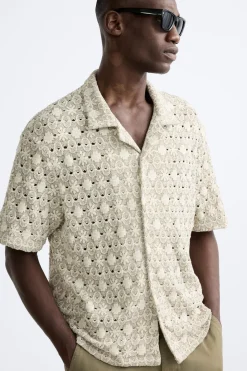 Outlet CAMISA JACQUARD GEOMÉTRICO Hombre Camisas