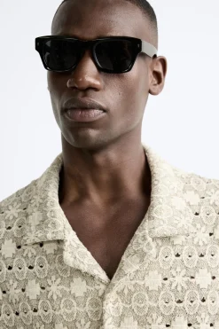 Outlet CAMISA JACQUARD GEOMÉTRICO Hombre Camisas