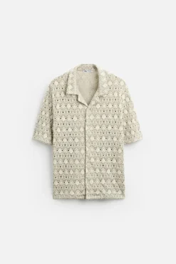 Outlet CAMISA JACQUARD GEOMÉTRICO Hombre Camisas