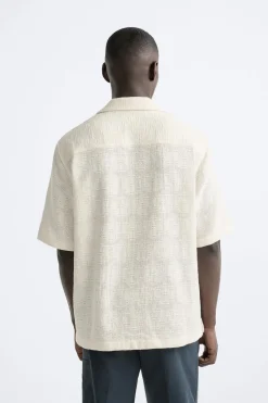 Online CAMISA JACQUARD GEOMÉTRICO Hombre Camisas