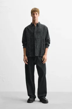 Hot CAMISA JACQUARD OVERDYED Hombre Camisas