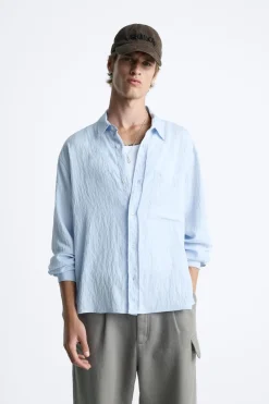 Sale CAMISA JACQUARD RAYAS Hombre Camisas