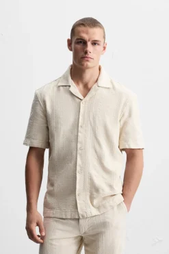 Sale CAMISA JACQUARD RAYAS Hombre Camisas