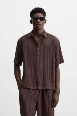 New CAMISA JACQUARD RAYAS Hombre Camisas