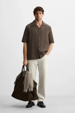 Sale CAMISA JACQUARD RAYAS Hombre Camisas