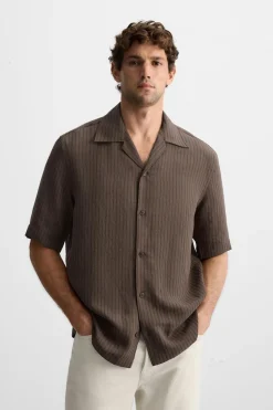 Sale CAMISA JACQUARD RAYAS Hombre Camisas