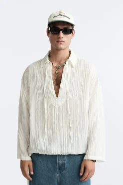 Sale CAMISA JACQUARD RAYAS LIMITED EDITION Hombre Camisas