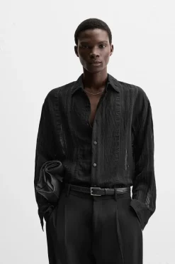 Online CAMISA JACQUARD SEMITRANSPARENTE Hombre Camisas