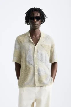 Hot CAMISA JACQUARD TOALLA Hombre Jerséis / Chaquetas