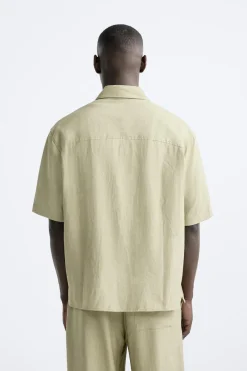 Discount CAMISA LAVADA LYOCELL - LINO Hombre Camisas