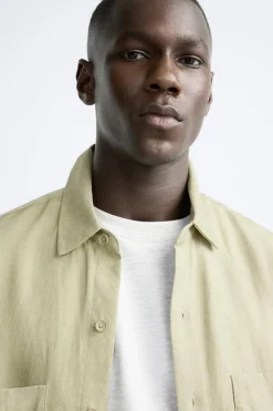 Discount CAMISA LAVADA LYOCELL - LINO Hombre Camisas