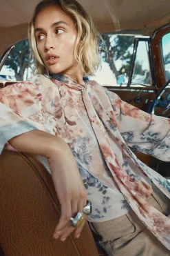 New CAMISA LAZO ESTAMPADO FLORAL Mujer Camisas / Blusas