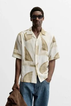 Fashion CAMISA LINO - VISCOSA ESTAMPADO Hombre Camisas