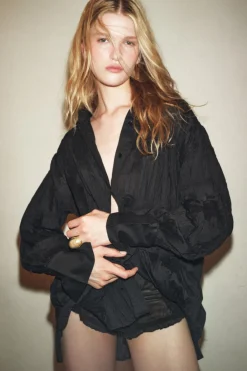 Clearance CAMISA MAXI FRUNCES ZW COLLECTION Mujer Camisas / Blusas